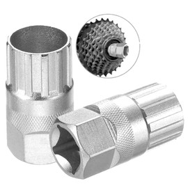 Yuiturt 2Pack of Bike Cassette Removal Tool, Freewheel Removal Tool, Cassette Tool, Steel Bike Freewheel Remover for Quick and Efficient Bicycle Maintenance, Mountain Bike Freewheel Removal (Silver)