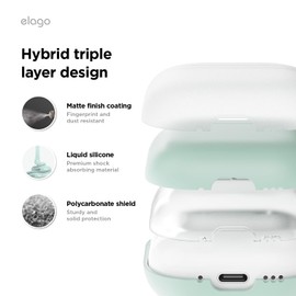elago Liquid Hybrid Protective Case Compatible with AirPods 4th Generation Case - Compatible with AirPods 4 Case, Triple Protection, Wireless Charging, Shockproof, Easy to Clean