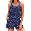 Tempt Me Blue Dot Romper One Piece Swimsuits with Short