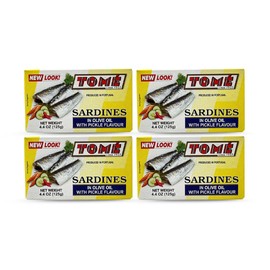 4 Packs Tome Sardines (In Olive Oil w/ Pickle Flavor) 125g Ea