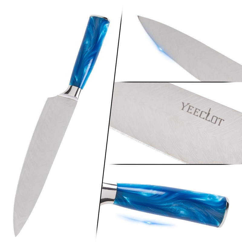 Cuchillo de Chef Japonés Profesional 8inch, Yeeclot Nuevo Mango de