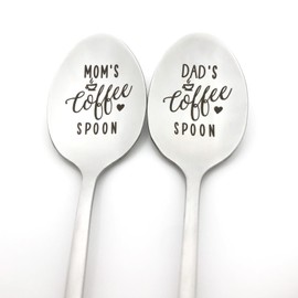 Christmas Spoon Gifts for Mom and Dad Anniversary Present for Parents Mom’s Coffee Dad’s Coffee Spoon Mothers Day Fathers Day Birthday Thanksgiving Day Gifts for Mom and Dad