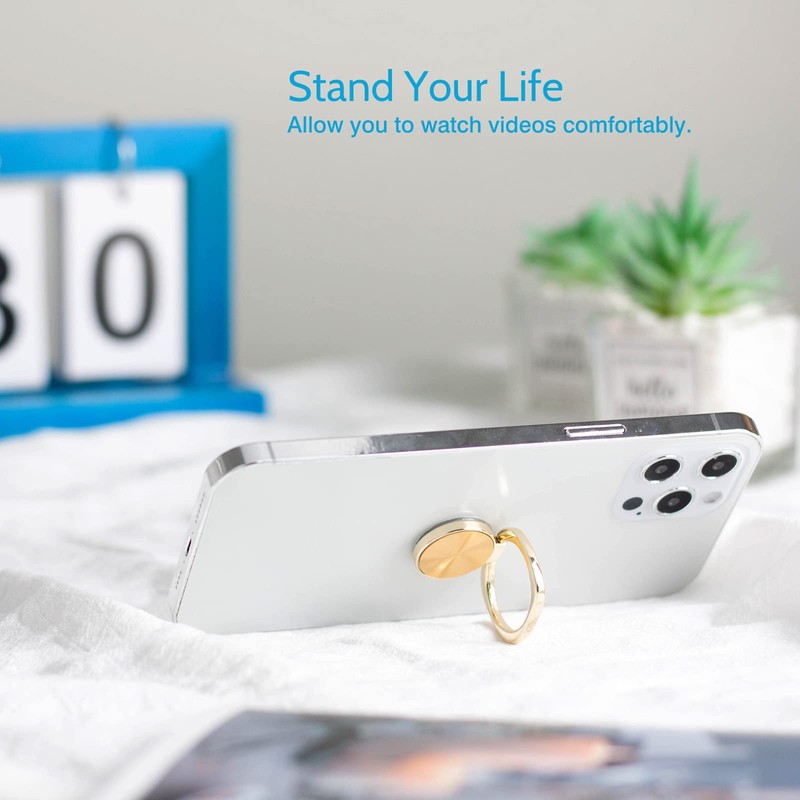 [2 Pack] Rounded CD Texture Cell Phone Ring Holder Stand,