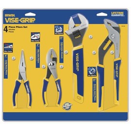 IRWIN VISE-GRIP Pliers & Wrench Set, 4-Piece (2078705), Blue