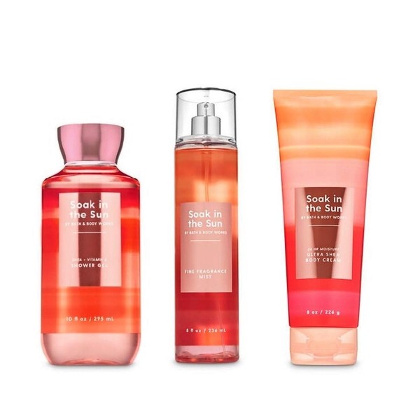Soak in the sun - Peach Sunset - 3 pc Bundle - Shower Gel, Fine Fragrance Mist and Ultra Shea Body Cream - (2020)_AB