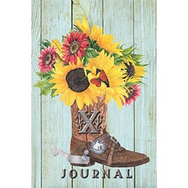 X: Journal: Sunflower Journal Book, Monogram Initial X Blank Lined Diary with Interior Pages Decorated With Sunflowers.