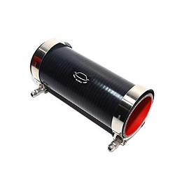 LTI Universal (203mm) 8" Length 4-Ply Reinforced High Performance (70mm) 2.75" ID Straight Silicone Hose Coupler With T Bolt Clamp 304 Stainless Steel (2.75" Black)