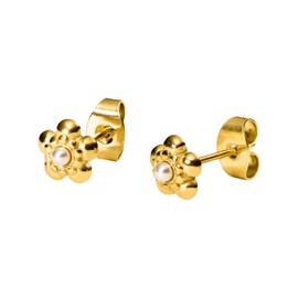 PURELEI® Shiny Bloom Earrings - Women's Earrings Made of Durable Stainless Steel - Waterproof Earrings Women - 7 x 7 mm Size - Fashion Jewellery for Your Individual Look, Stainless Steel