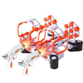 Shooting Toy Gun with Rotating Spinning Obstacles Game Set with Targets for Kids - Includes - Blaster Shooting Guns with Foam Bullets, Targets and More, Compatible with Nerf