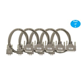 MICRO CONNECTORS 6 Feet Null Modem Serial (DB9 Female to DB25 Male) Cable 5-Pack (M02-1156N-5P)