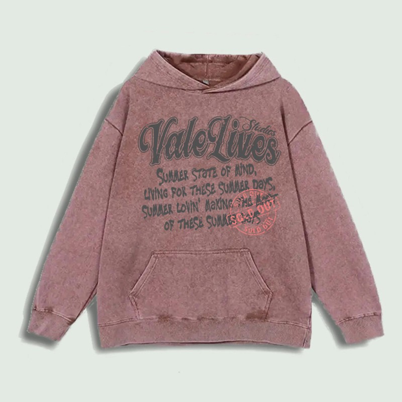 Vale Lives Summer Graphic Hoodie 100% Cotton US Warehouse 6