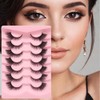 7 Pairs of 3D False Eyelashes, Cat Eye, Artificial Eyelashes,
