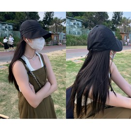 MAKFORT Sun Hat Foldable Summer Hat Women's Breathable Hat Visor Cap Outdoor Hat for Golf Travel Hiking, black