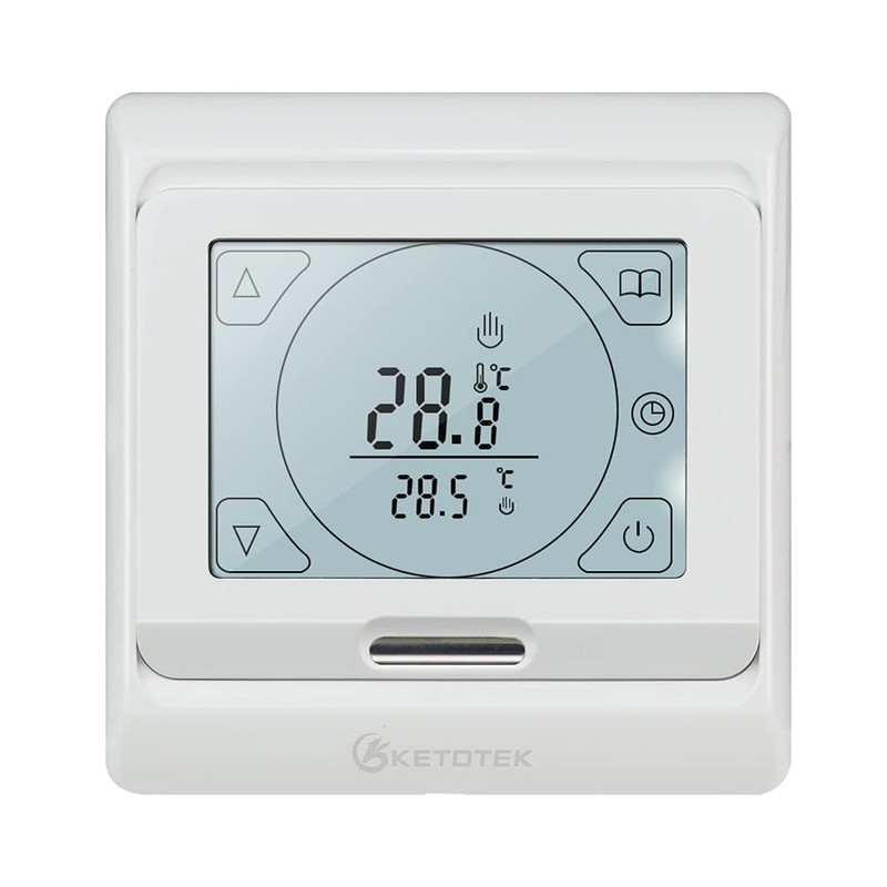 KETOTEK Digital Water Underfloor Heating Thermostat Programmable 3A, Under Floor