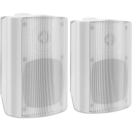 Herdio4" Indoor Outdoor Speakers 200W Bass Stereo Waterproof Wall Mount Speakers - White