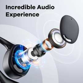 EXECCZO Open Ear Headphones - AirFlow Pro Bluetooth 5.3 Earbud Wireless Earphones Headset for Running and Outdoor Activities with Immersive Sound(Black)