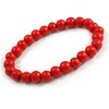 Avalaya Chunky Style Fire Red Round Bead Wood Flex Necklace/44cm