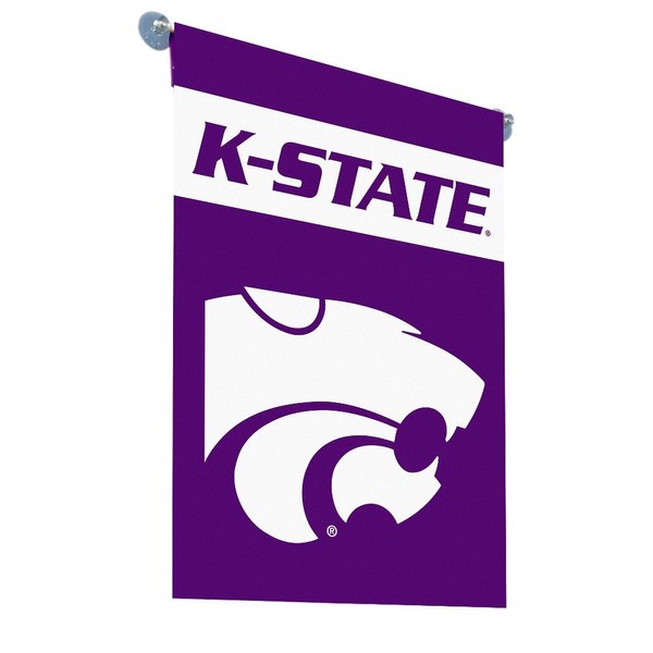 BSI PRODUCTS, INC. - Kansas State Wildcats 2-Sided Garden Flag and Plastic Pole with Suction Cups - KSU Football Pride - Highly Durable for Indoor and Outdoor Use - Great Fan Gift Idea - Kansas State