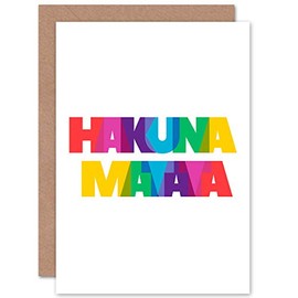 Wee Blue Coo Hakuna Matata Colourful Typography Greetings Card