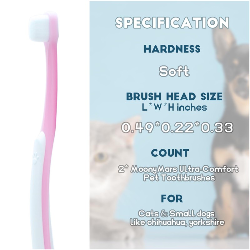 MoonyMars Small Dog Toothbrush, Cat & Puppy Tooth Brushing Kit,