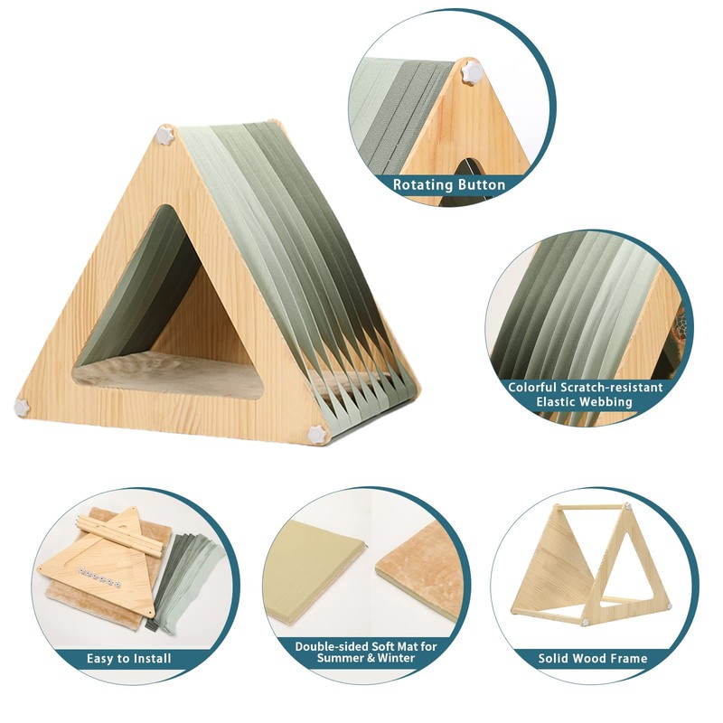 Petsfit Cat Houses for Indoor Cats,Modern Style Wood Cat House