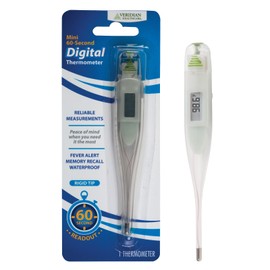 Veridian Healthcare Digital Thermometer | 60-Second Readout | Fahrenheit Measurements | Rigid Tip | Fever Alert | One-Year Warranty