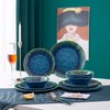 Melamine Dinnerware Set 12 PCS Teal Turquoise Tableware Plates Bowls