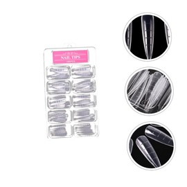 Minkissy 100pcs Nail Model Plate for Manicure Crystal Nail Tips for Diy Art and Soft Fake for Weddings Prom and Home Use