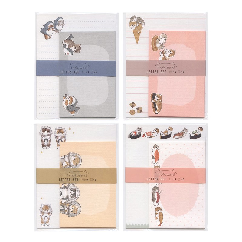 Active Corporation Mofusand F06 Letter Set [Shark] Cat Cat Stationery