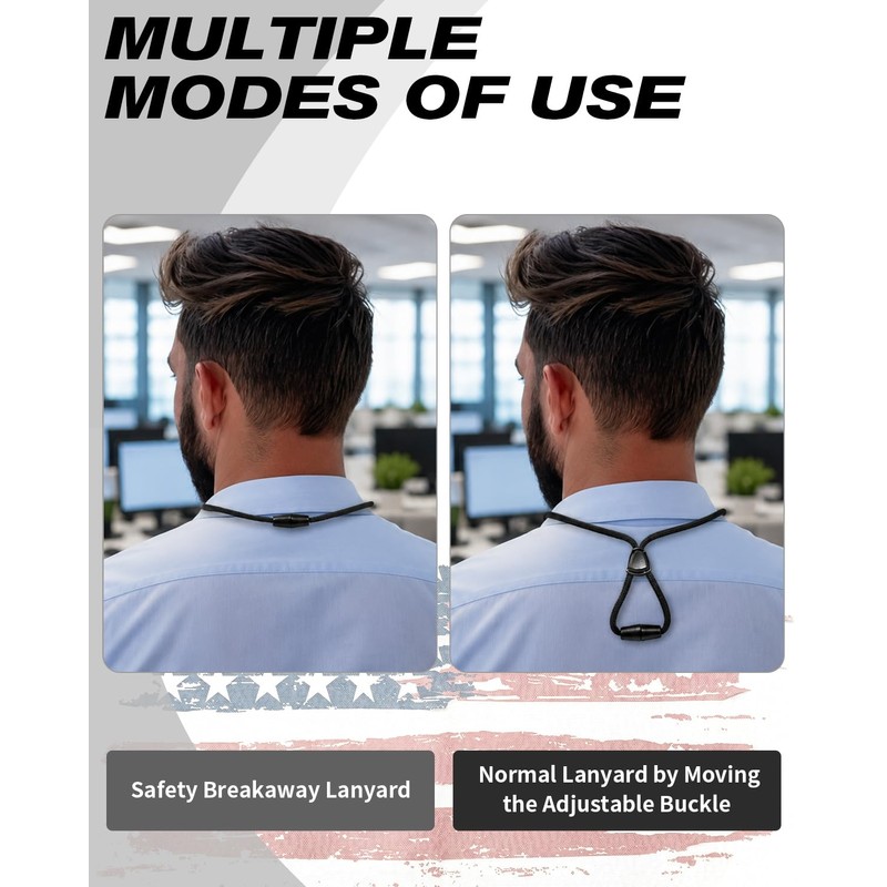 LIUGX 2 Pack Retractable Lanyards for ID Badges, Heavy DutyBreakaway