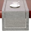 Grelucgo Handmade Hemstitch Gray Dining Table Runner Or Dresser Scarf