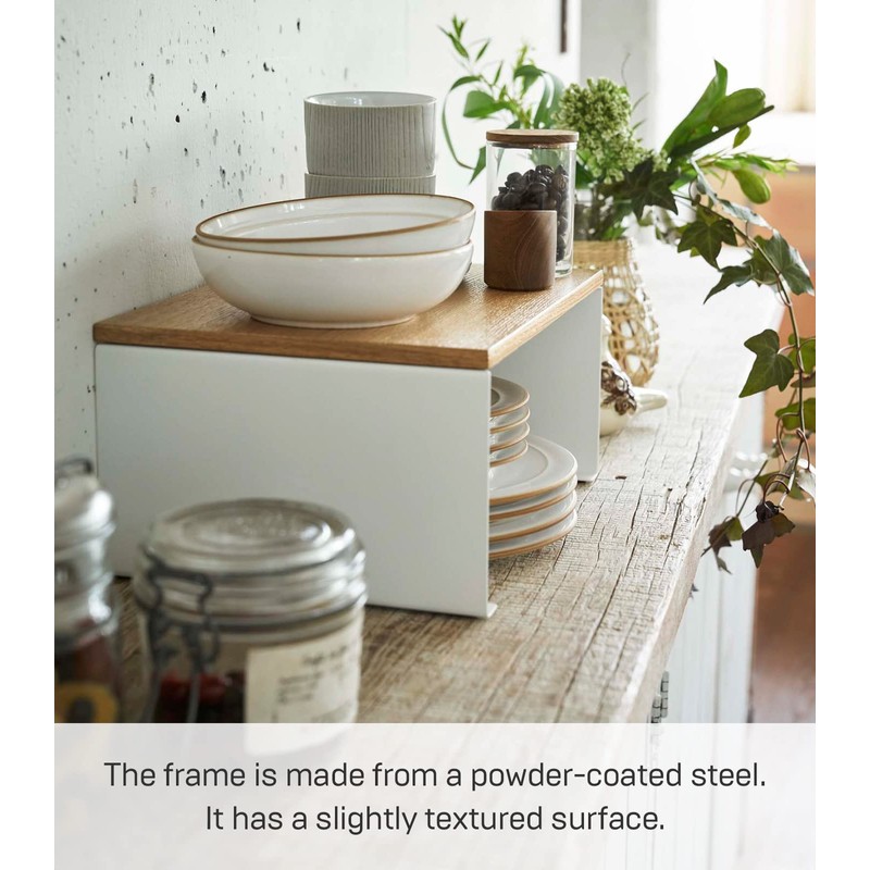 YAMAZAKI Yamazaki Home Wood-Top Stackable Kitchen Rack - Modern Counter