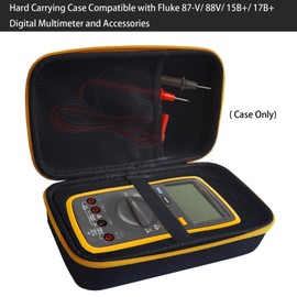 QFDSHOPCO Hard Carrying Case Portable Storage Bag with Detachable Foam Travel Protective Box Compatible with Fluke 15B+ /17B+/ 87V /117/116/ 115/114 Digital Multimeter and Accessories (Case Only)
