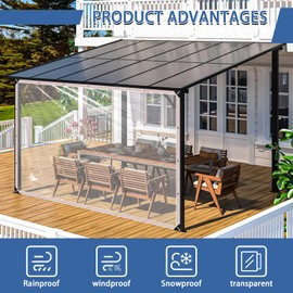 Cenhadam Clear Tarp with Grommets 4x6 ft,10 Mil Waterproof Vinyl