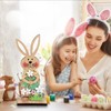 2 Pcs Easter Desktop Decorations, Easters Wooden Bunny, Stand up