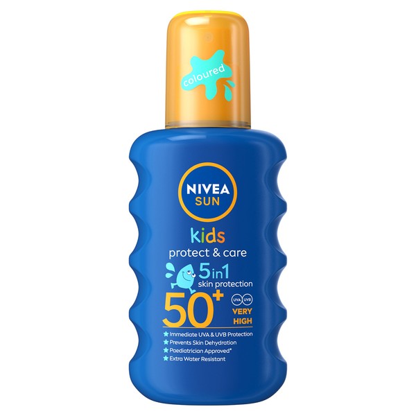 Nivea Sun Kids Protect & Care Coloured Spray SPF50+, 200ml