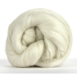 Kammzug Merinowolle weiß natur ungefärbt, Filzwolle, Spinnfasern, zum filzen, spinnen, färben, Spinnfasern Merino Wolle mulesingfrei (Merino 21 Micron)