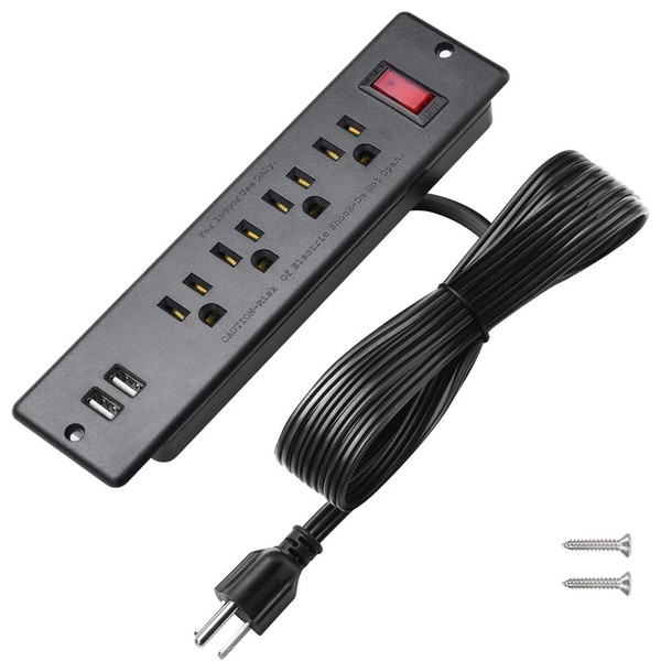 Mountable Power Strip Recessed Power Strip with USB 4 Outlet