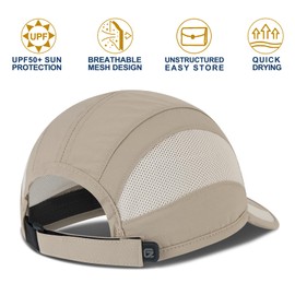 GADIEMKENSD Quick Drying Breathable Running Outdoor Hat Only, khaki