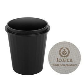 IKAPE 51mm Espresso Puck Screen, Reusable Professional Barista Portafilter Coffee Dosing Cup Set for Espresso Machine 51mm Bottomless Naked Portafilter (Espresso Set)