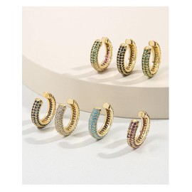 AnnBabic Ear Cuffs for Women - CZ Paved Hoop Conch Cuff Earrings for Men - Sparkle Rhinestones Clip On Wrap Earrings Non Pierced