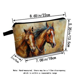 MoCaliduccious Horse Print Women Makeup Bag Travel Cosmetic Bag Small Zipper Toiletry Organizer Bag Toiletry Kit Gifts for Horse Lovers