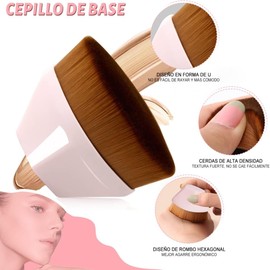 UNIVERSOENLÍNEA.COM Set 4 Aplicadores Maquillaje Brochas Esponja Belleza Polvo Base Corrector Cerdas Suaves Paquete de 4 Piezas Alta Calidad (Rosa)