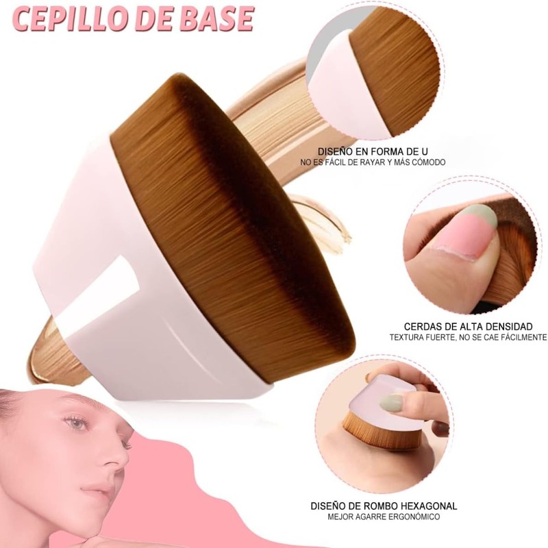 UNIVERSOENLÍNEA.COM Set 4 Aplicadores Maquillaje Brochas Esponja Belleza Polvo Base