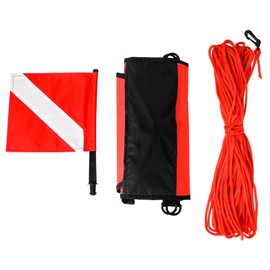 Luwint Inflatable Dive Float, Torpedo Diving Buoy Training Signal Marker for Scuba, Freediving, Snorkeling, Spearfishing, Includes Flag and Rope