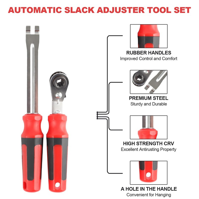 OEMASSIVE 2Piece Automatic Slack Adjuster Release Tool and Wrench 5/16'',Carbon