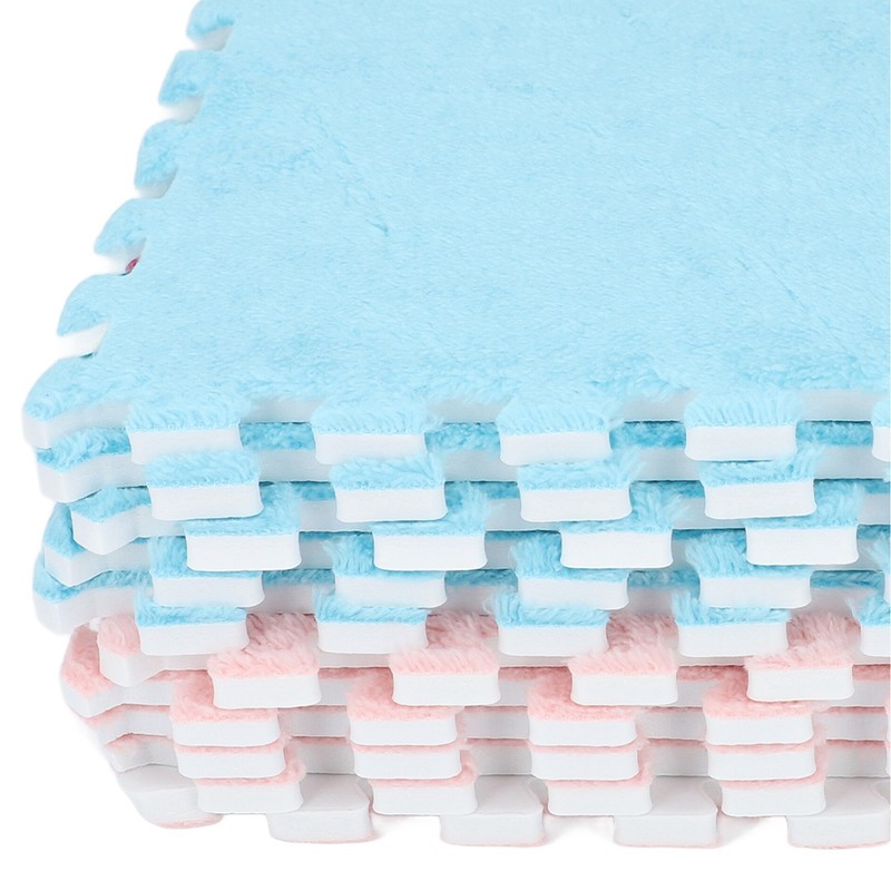 Plush Foam Interlocking Floor Carpet Soft Non Slip Cuttable Interlocking