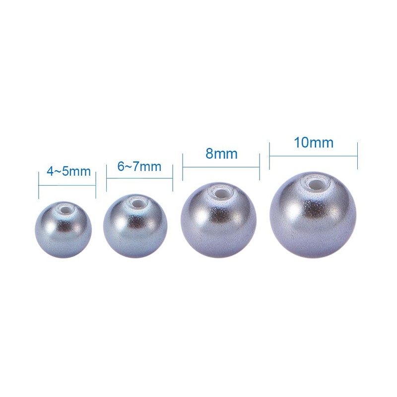 PandaHall Elite Environmental Dyed Glass Pearl Round Beads, Mixed Colours