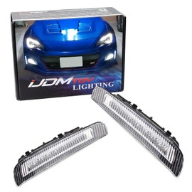 iJDMTOY JDM Style Exact Fit Xenon White LED Daytime Running Light Kit Compatible With 2017-2021 LCI Subaru BRZ, Clear Lens