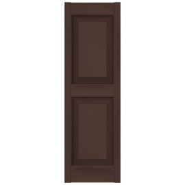 Ekena Millwork Lifetime Vinyl LP2S12X03100FB Standard Two Equal Panel Vinyls, Raised Panel Vinyl Shutters, w/Installation Shutter-Lok's & Matching Screws (Per Pair), 12"W x 31"H, Federal Brown